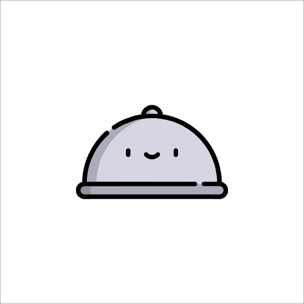 A cloche icon with a face on it vector