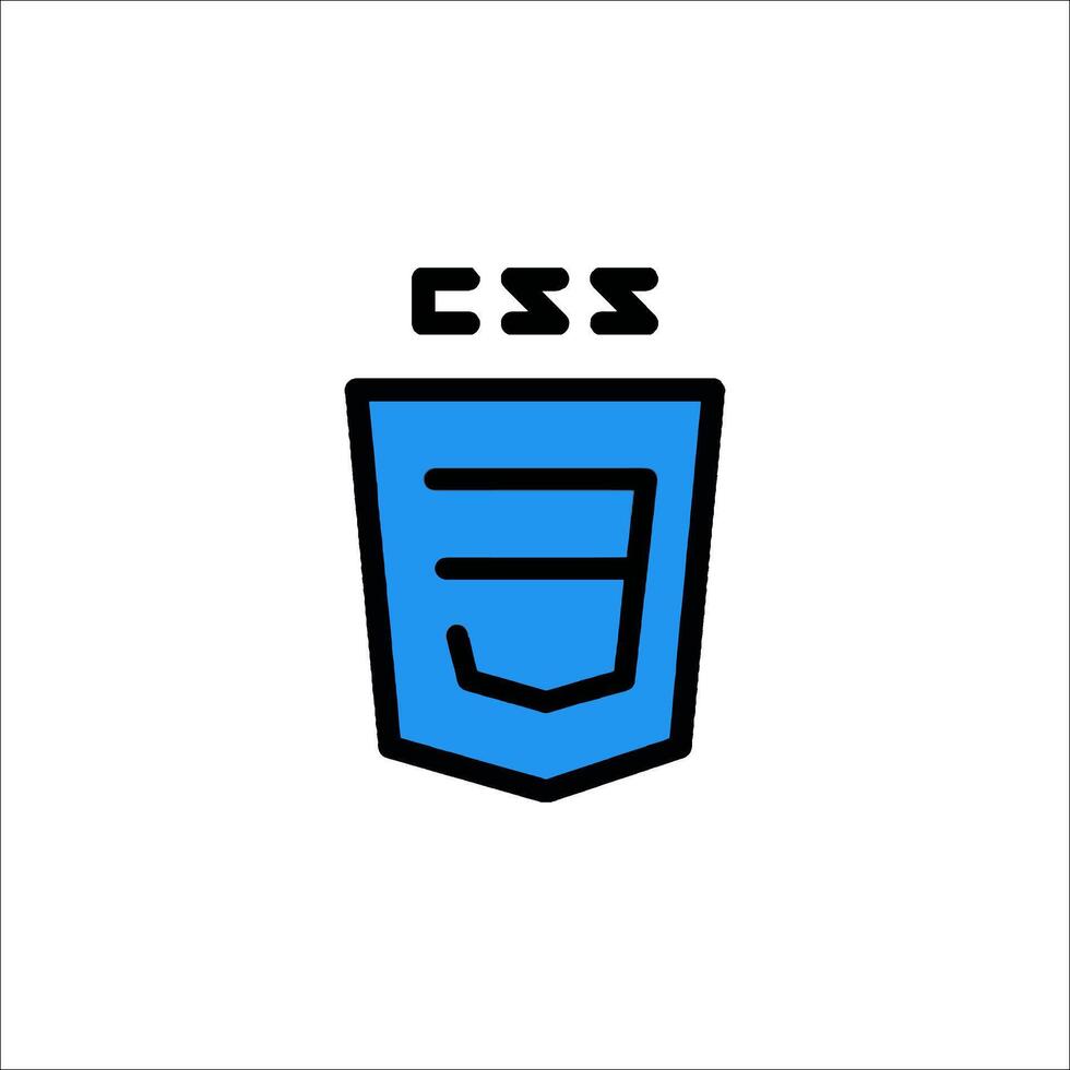A blue and black logo with the word css vector