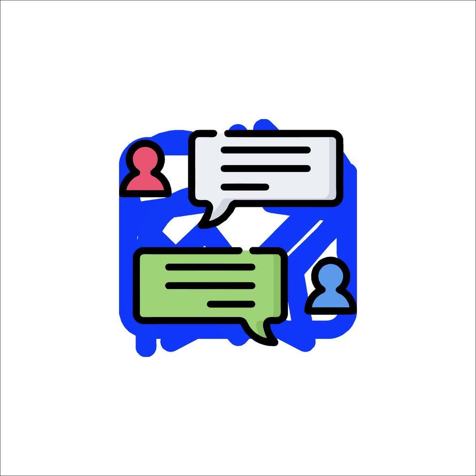A conversation icon with two people in it vector