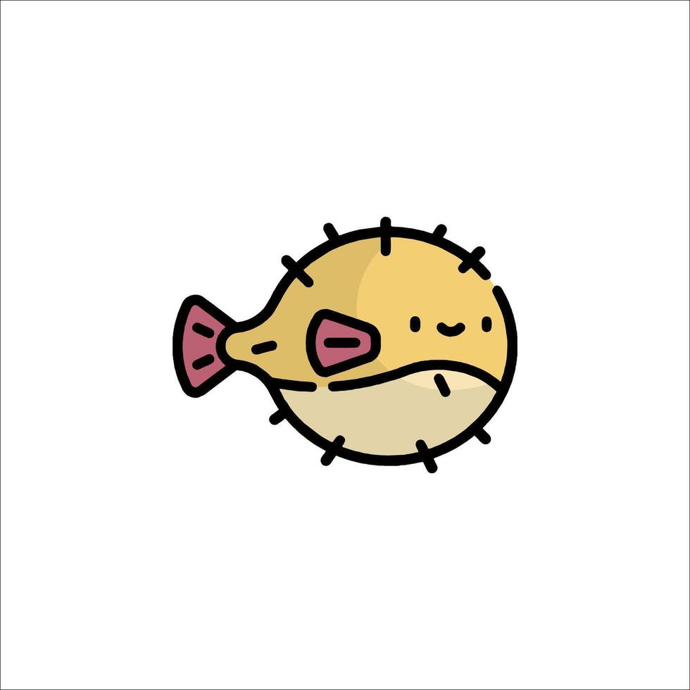 A cartoon fish with pink eyes and a pink nose vector
