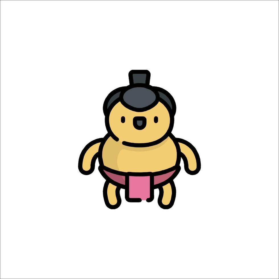 Sumo wrestler icon illustration vector