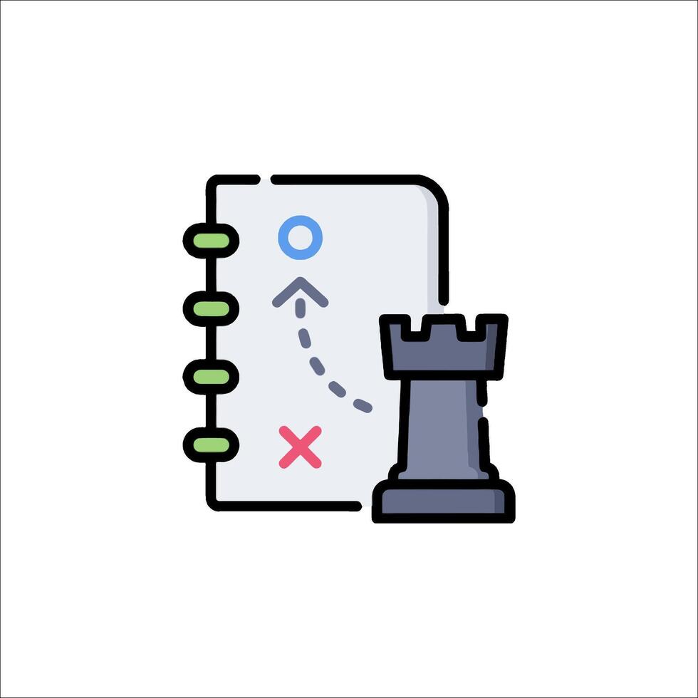 A chess piece and a notebook icon vector