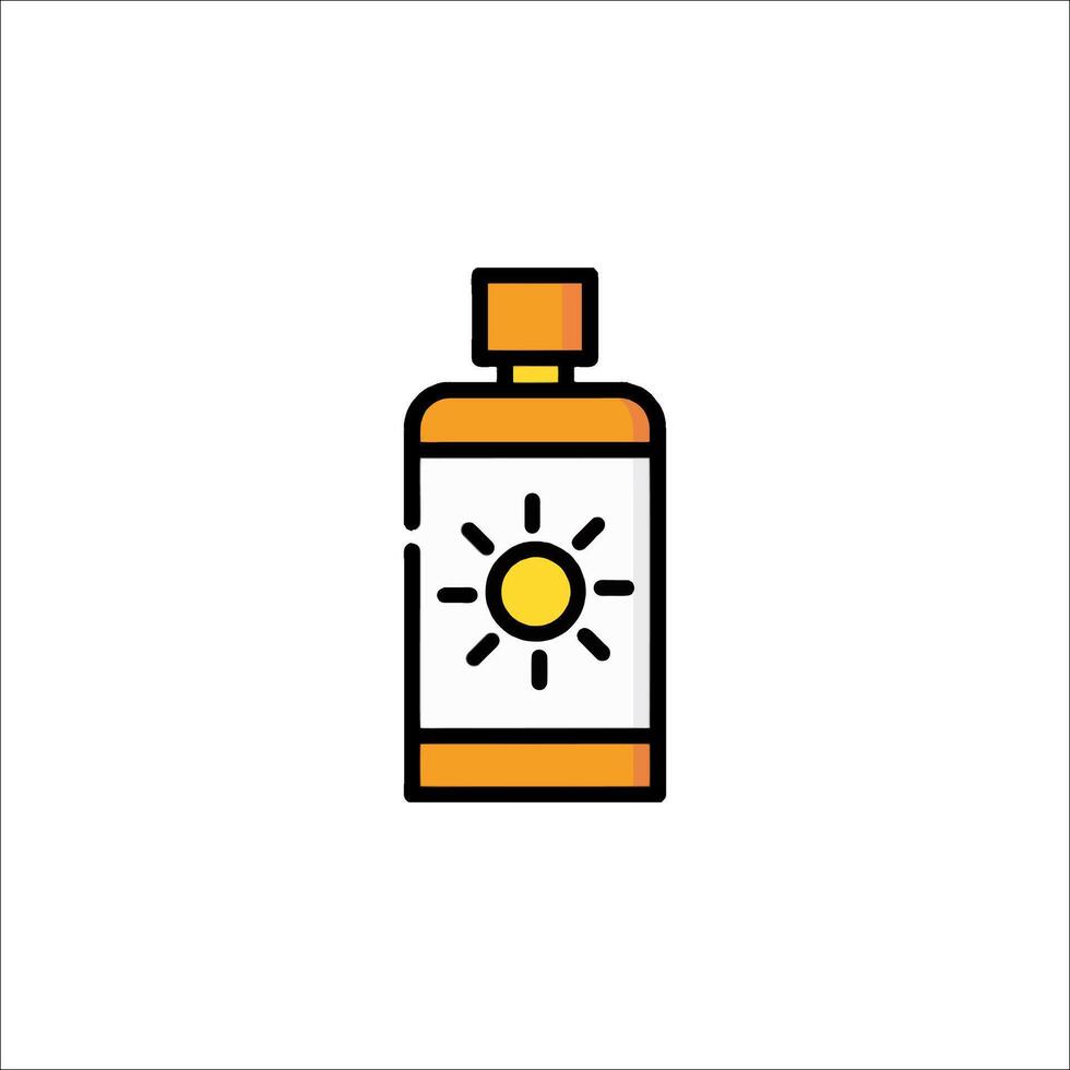 Sun bottle icon illustration vector