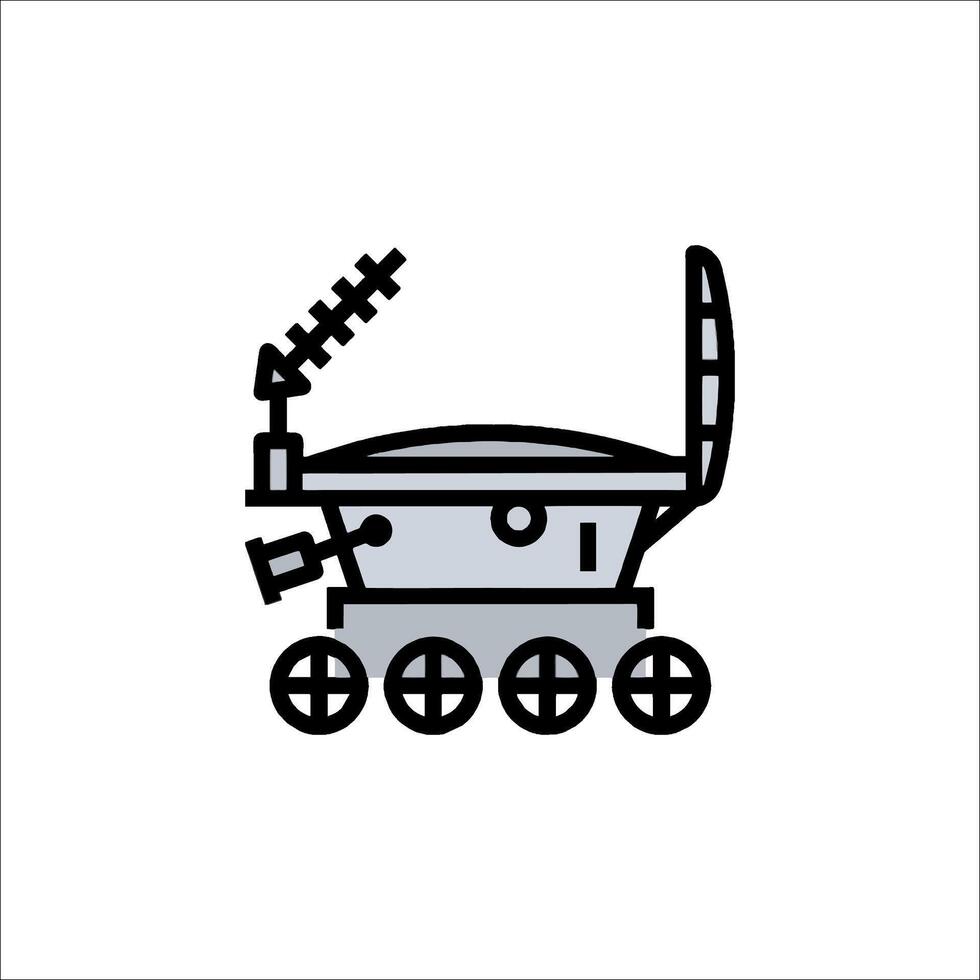 A black and white illustration of a robot vector