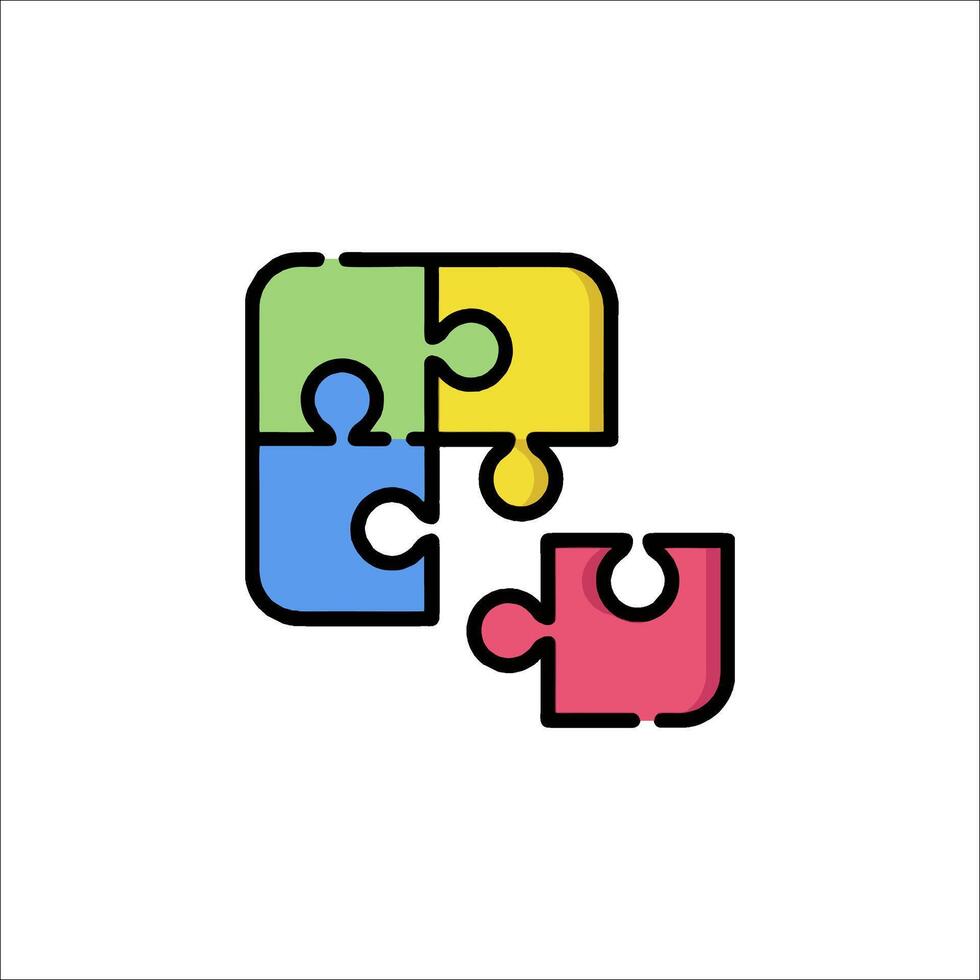 A colorful puzzle piece icon vector
