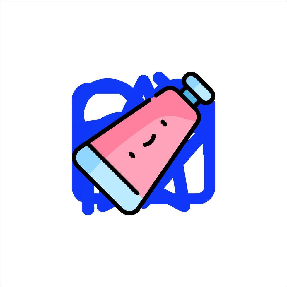 A pink tube of toothpaste with a smiley face vector