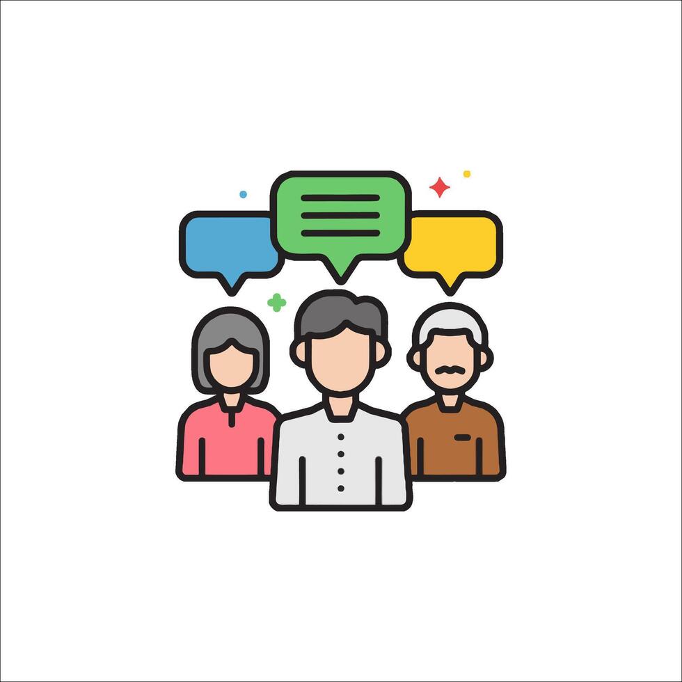 People talking with speech bubbles on a white background vector