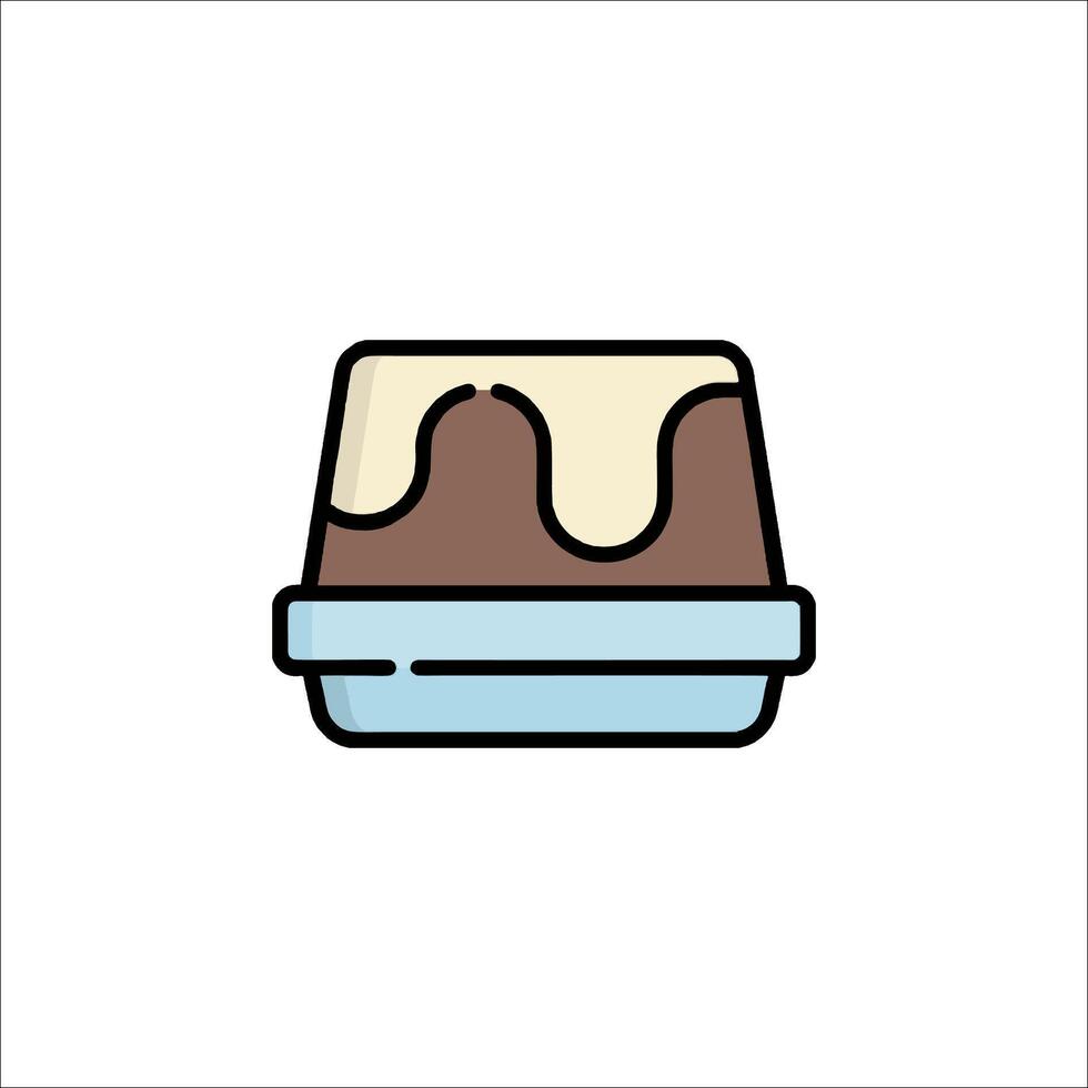 A dessert in a dish icon vector