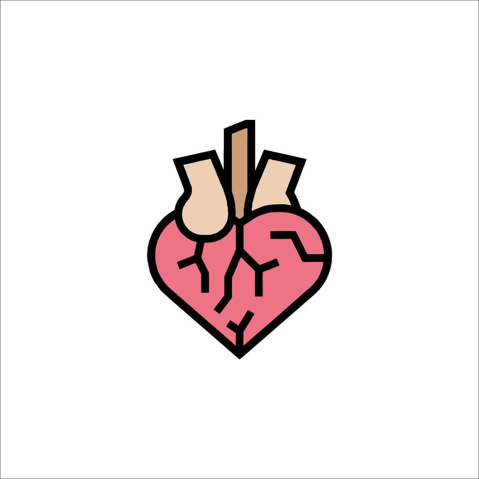 Broken heart icon illustration vector
