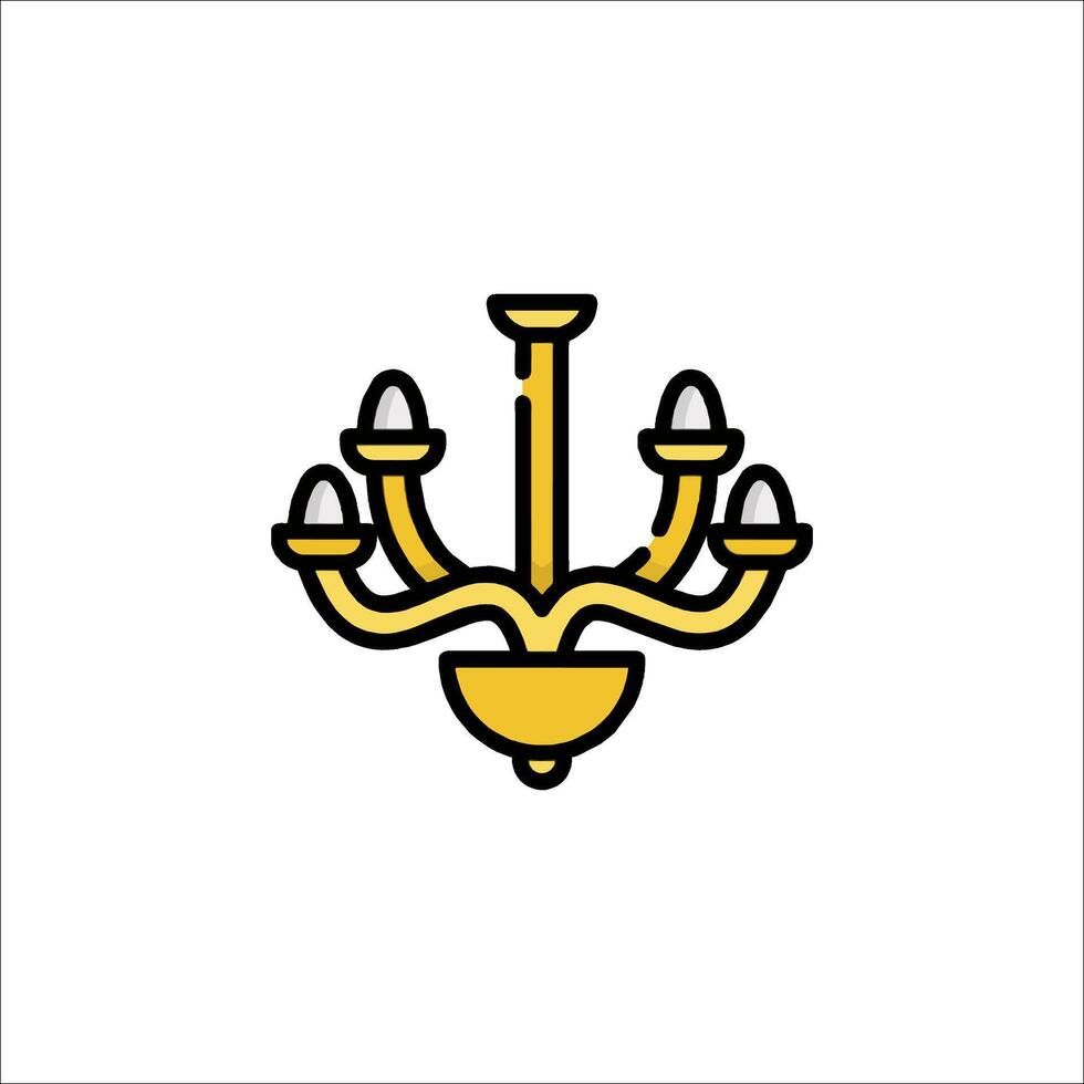 A chandelier icon in a simple line style vector