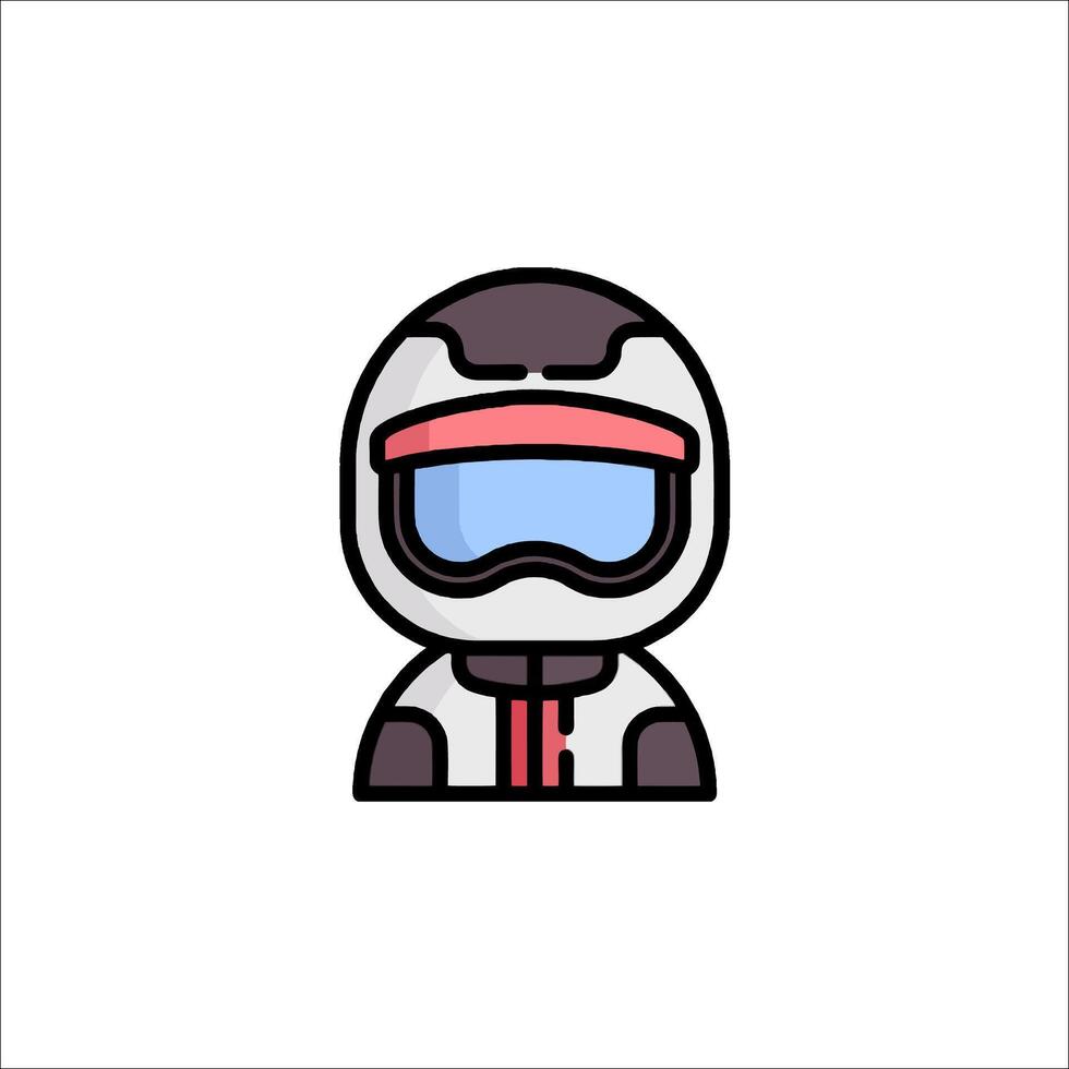 A cartoon character in a helmet and goggles vector