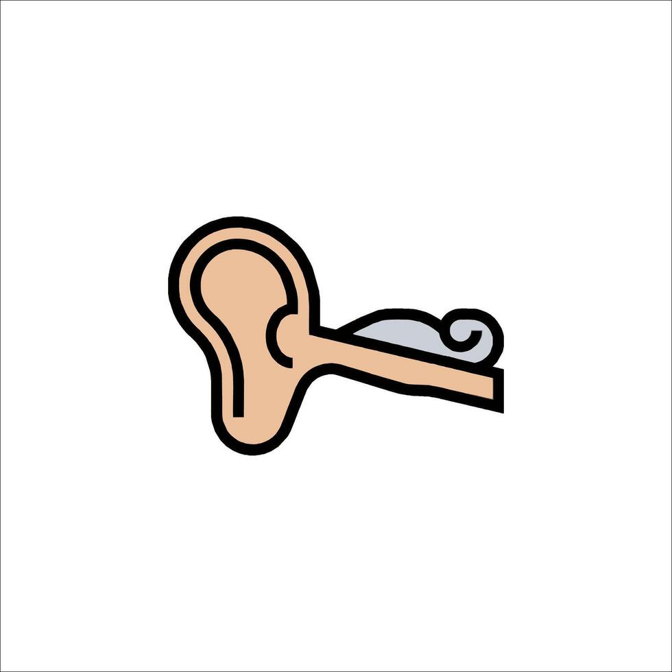 An ear with a hair on it icon vector