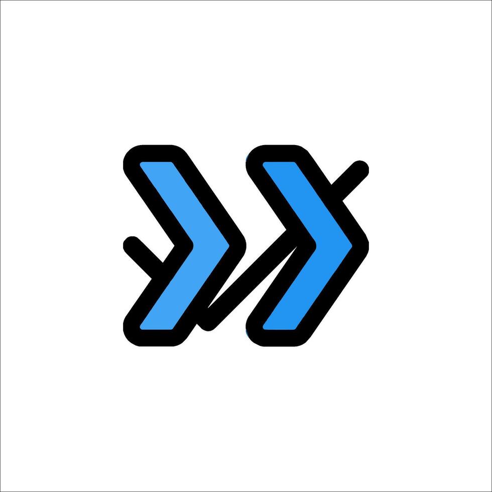 A blue arrow pointing down on a white background vector
