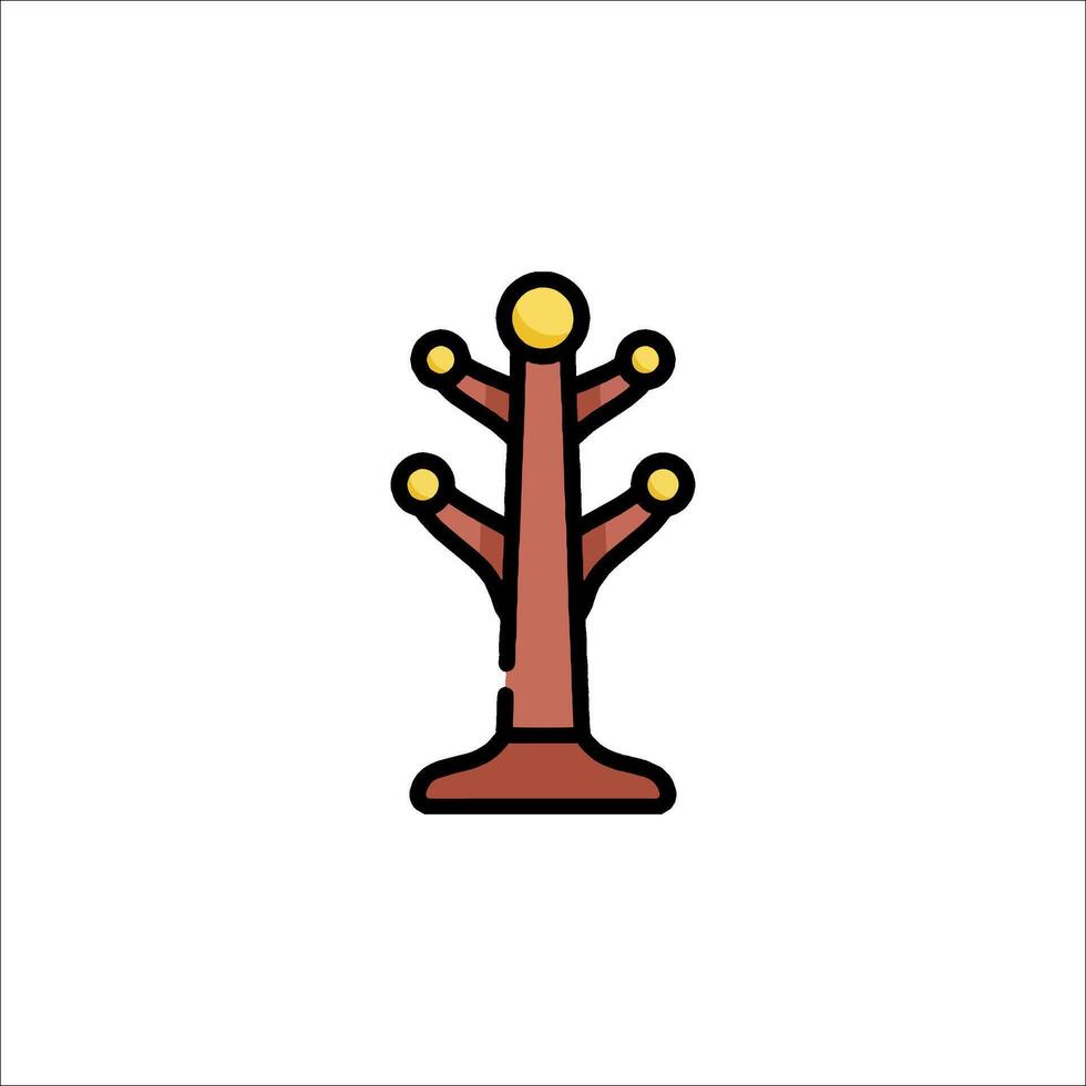 A tree with a stand on it in a flat design vector