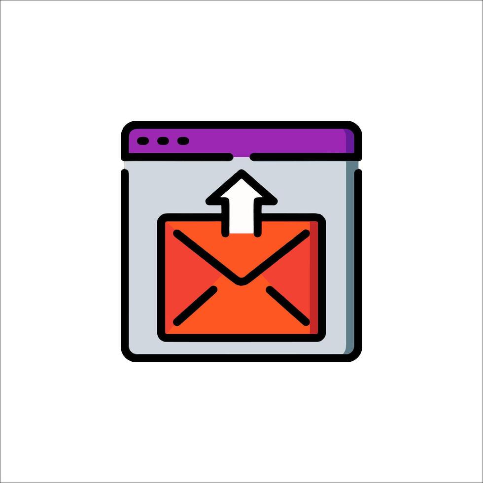 Email icon with an arrow pointing up vector