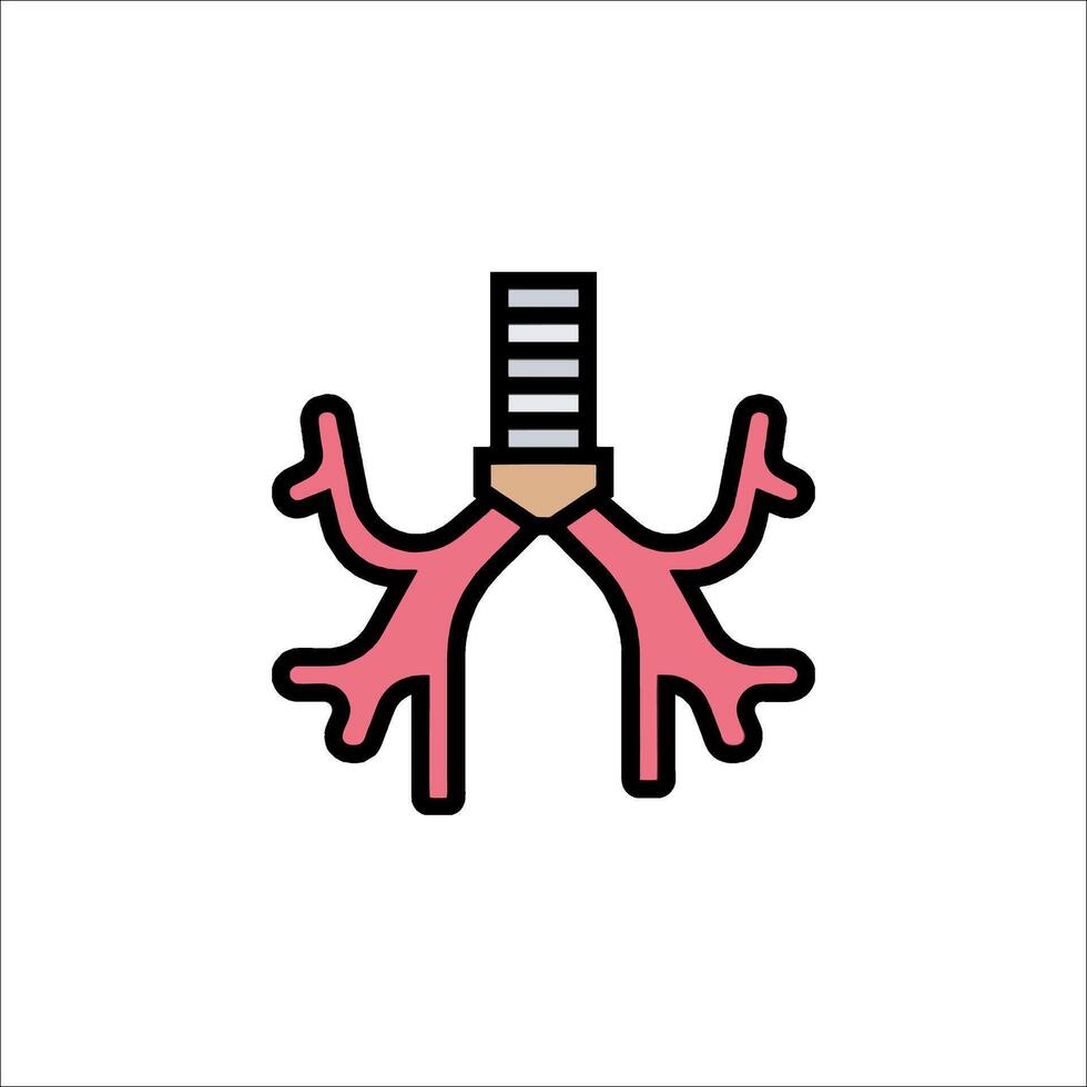 A cartoon illustration of a human lung vector