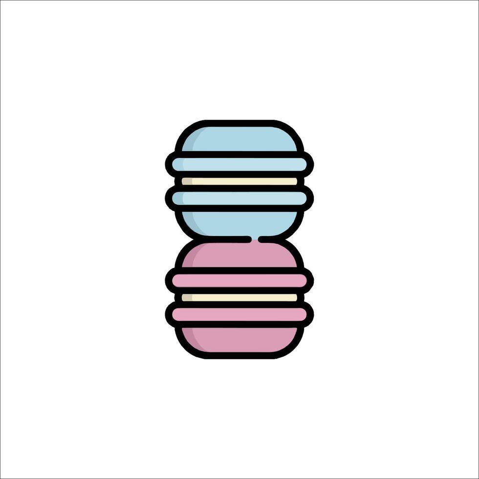 A stack of macarons on a white background vector