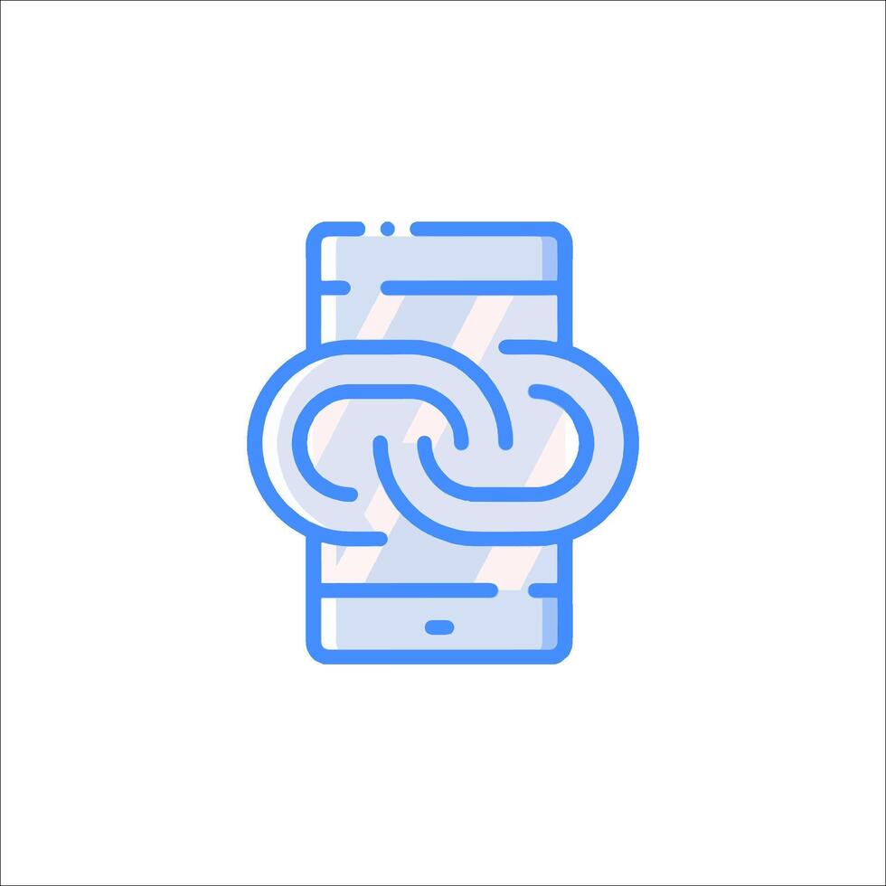 A phone with a chain connected to it vector