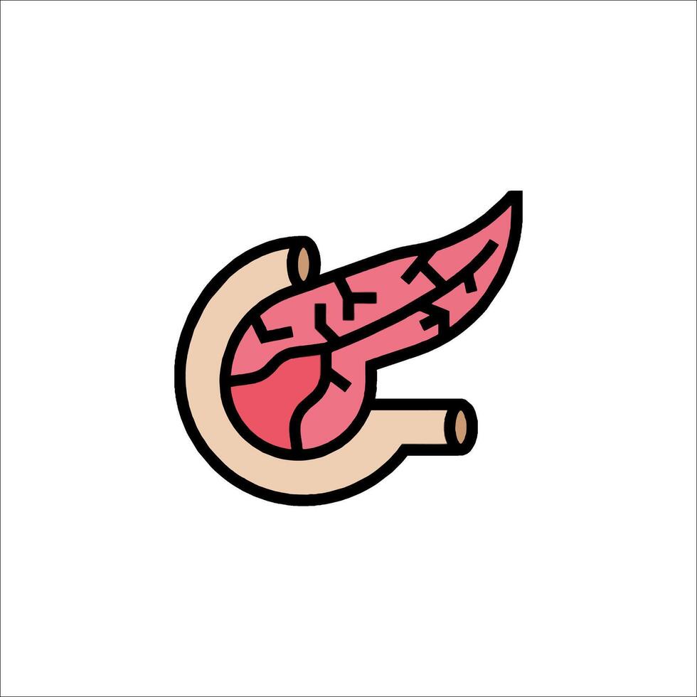 Pancreas icon, liver icon, liver disease illustration vector