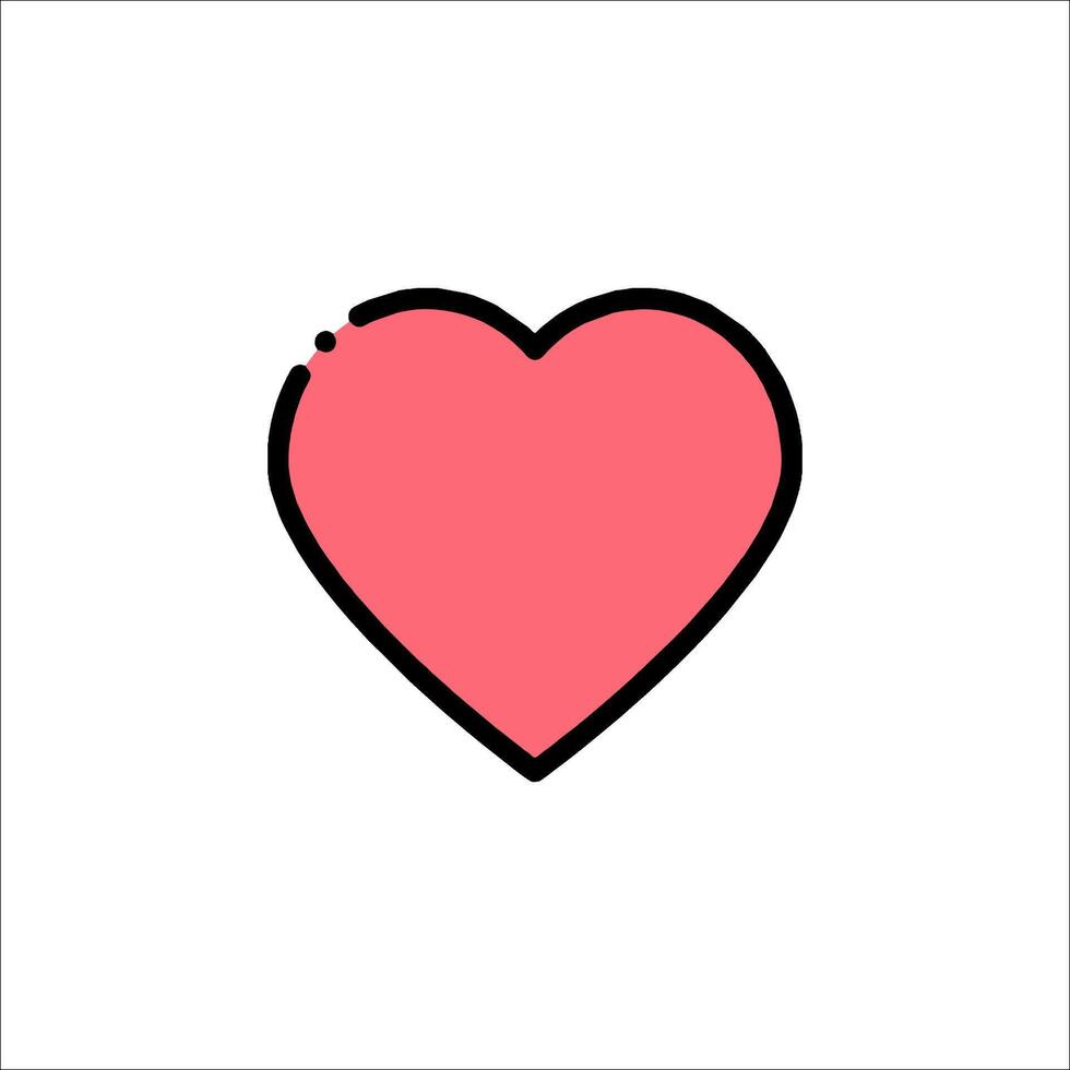 A pink heart icon on a white background vector