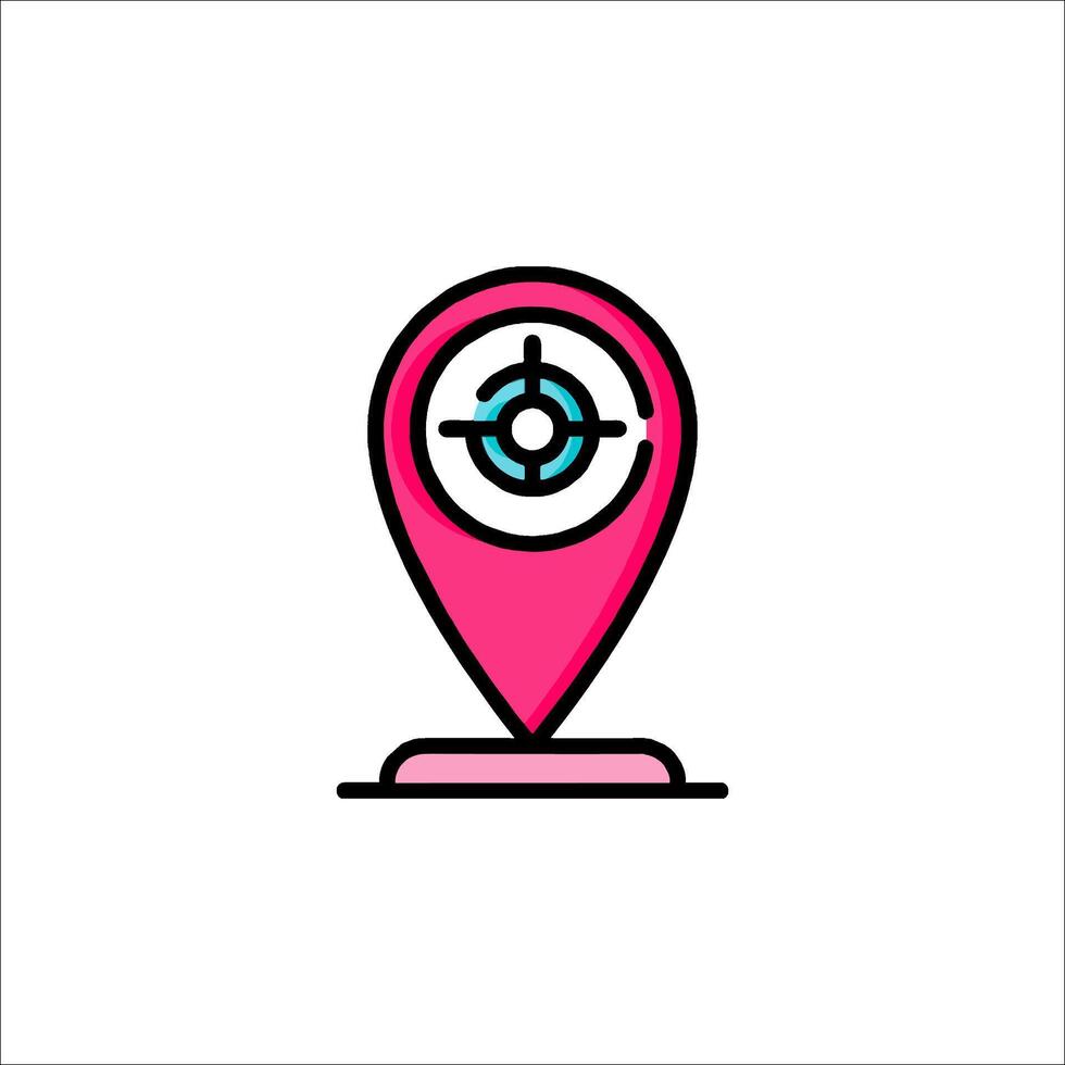 A pink pin with a map pointer on it vector