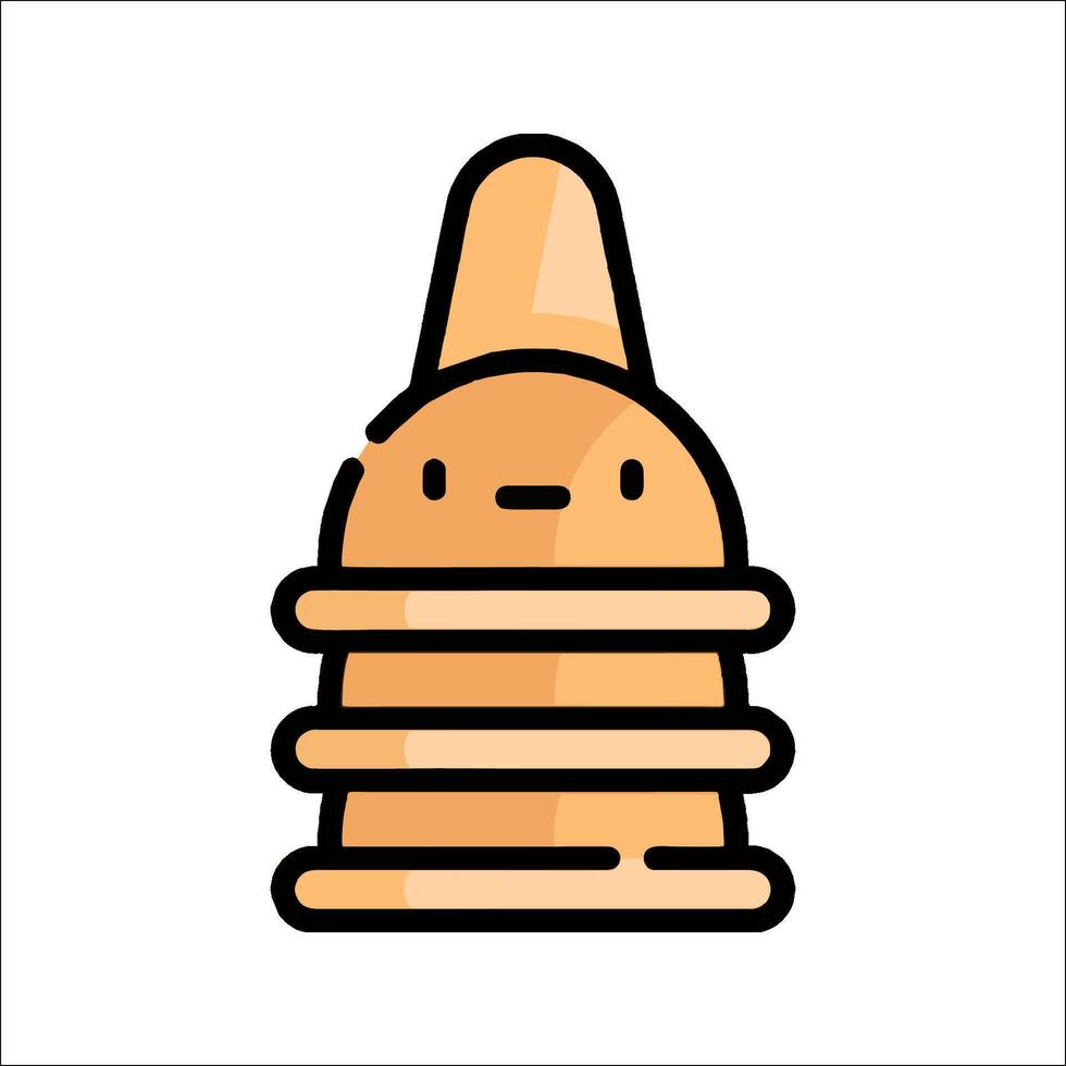 A cartoon character with a hat on top of a stack of blocks vector