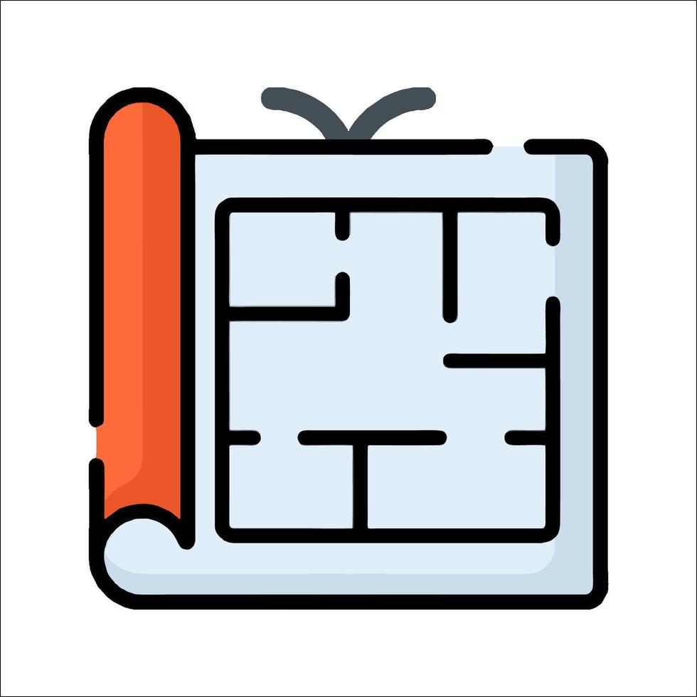 A map with a pencil and a paper on it vector