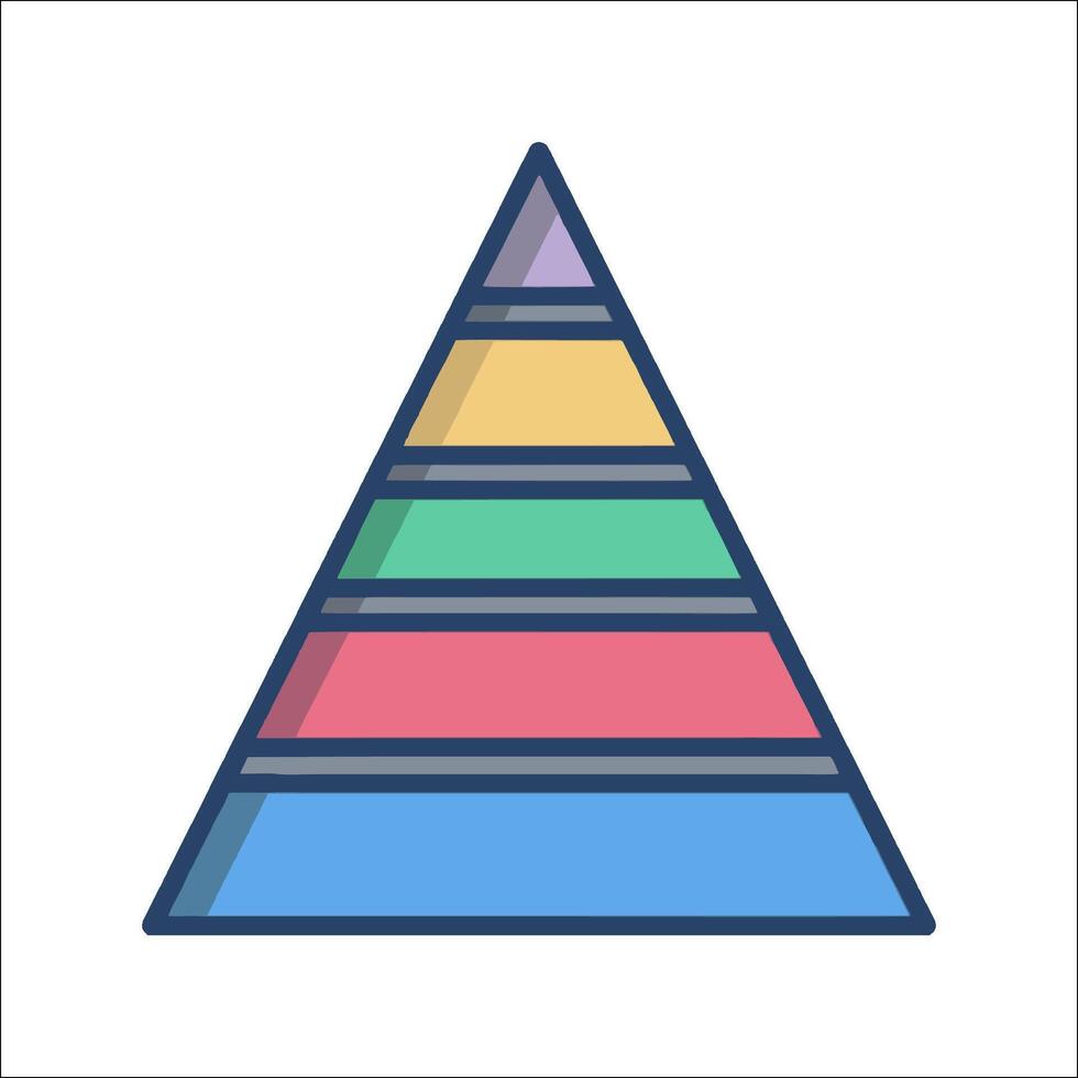A pyramid with different colors on it vector