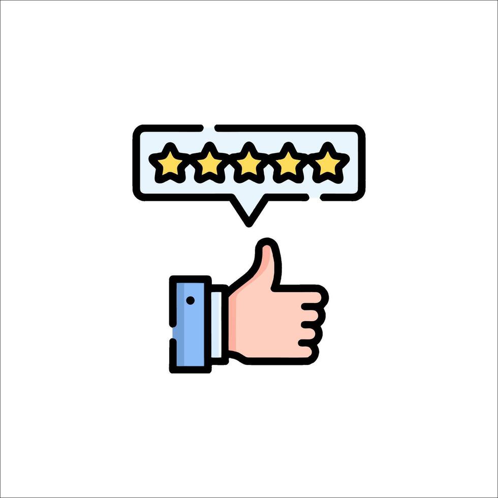 A hand with five stars and a thumbs up icon vector