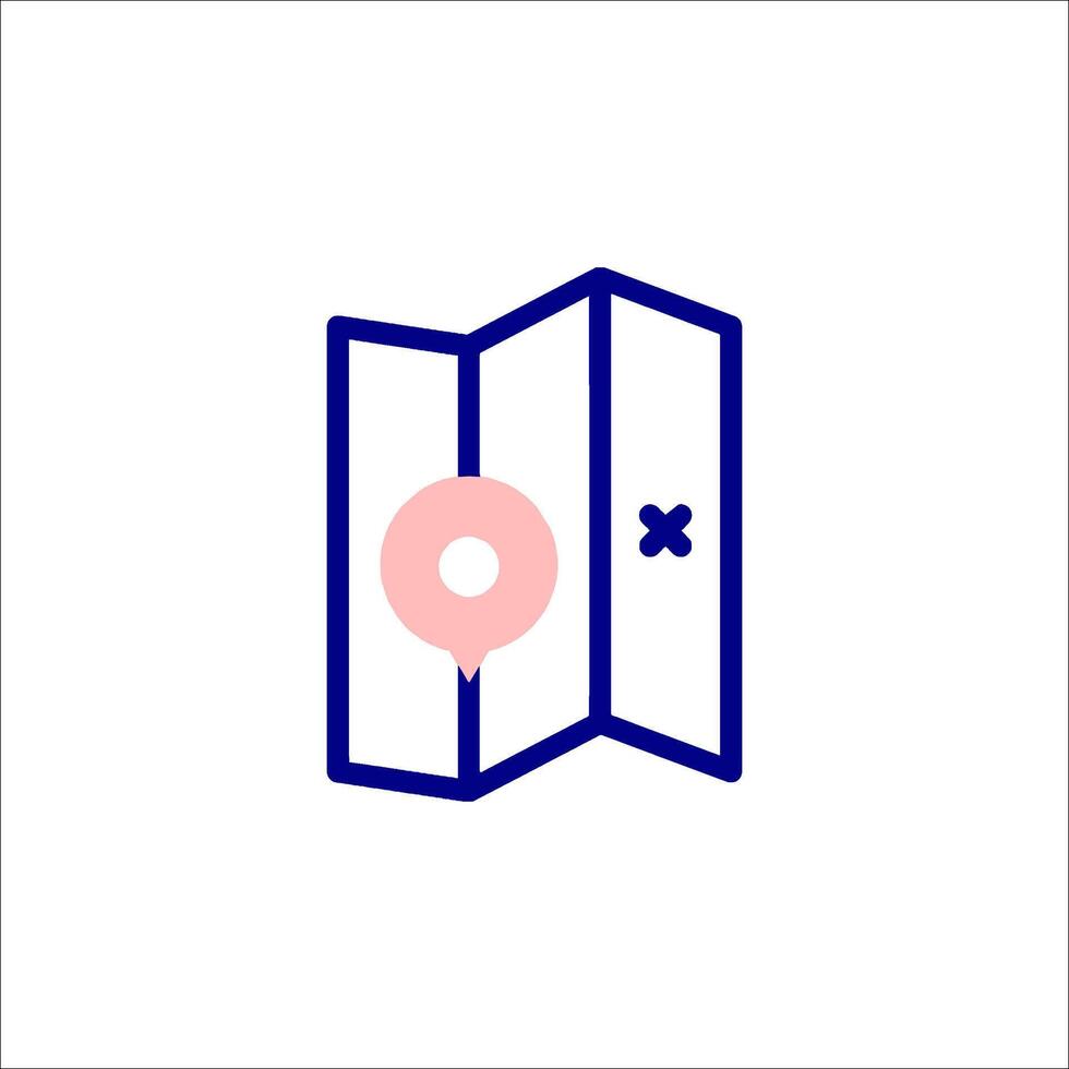 A door with a map icon on it vector