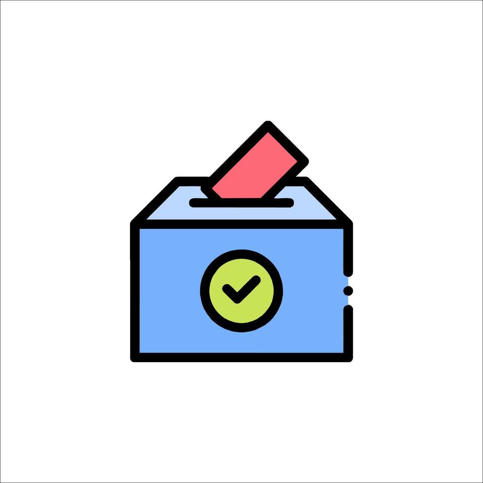 A voting box with a tick mark on it vector