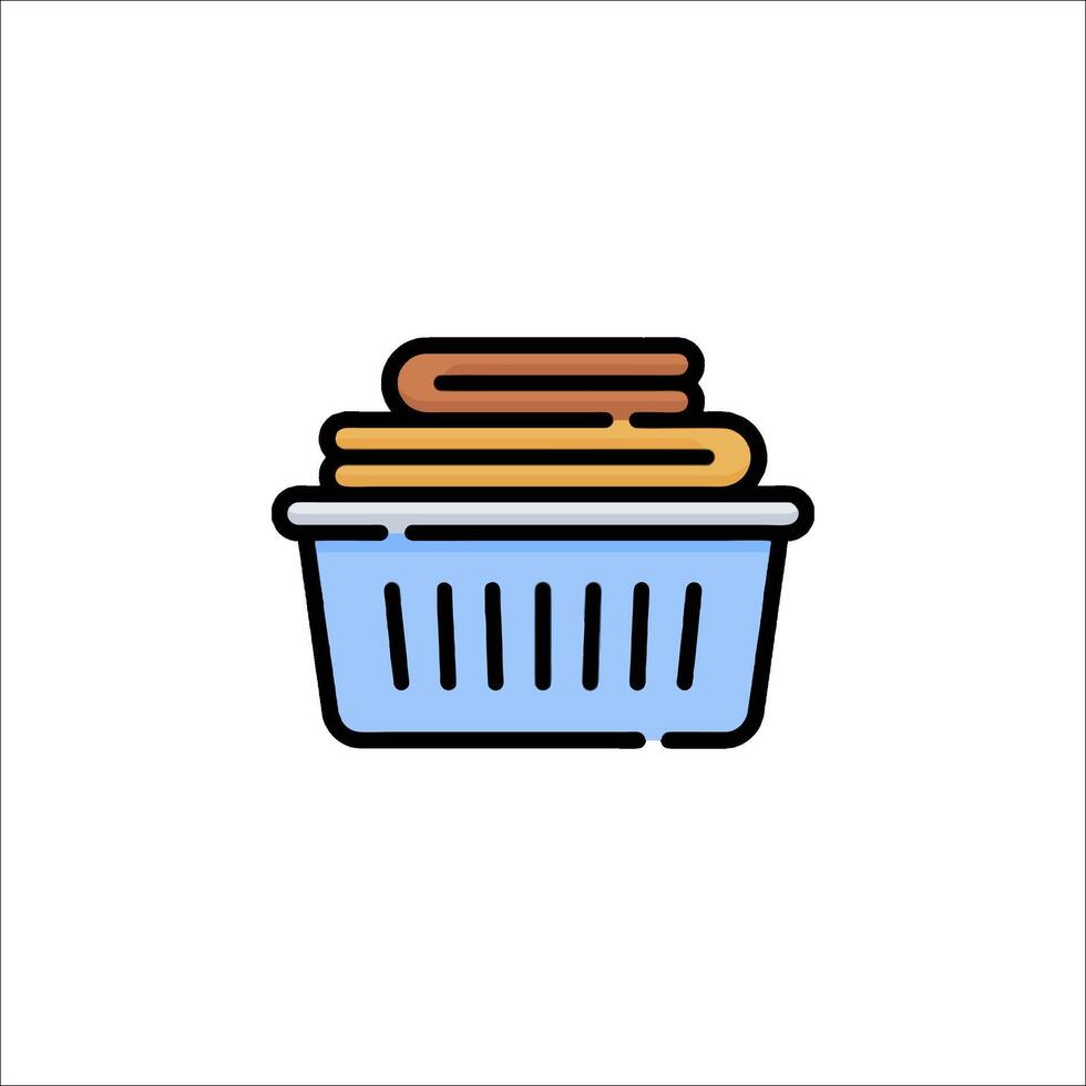 A basket with food in it on a white background vector