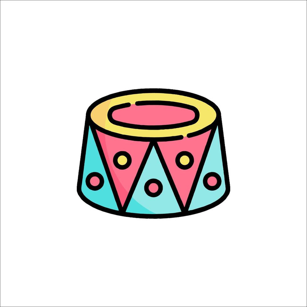A colorful drum icon on a white background vector