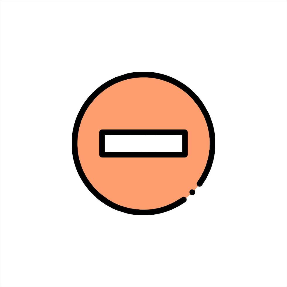 A no entry sign in an orange circle vector