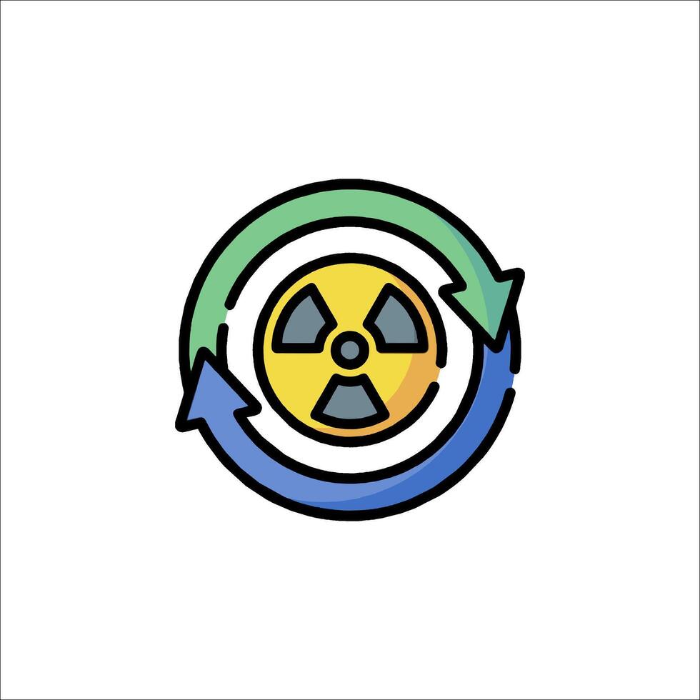 A radioactive symbol in a circle with arrows vector
