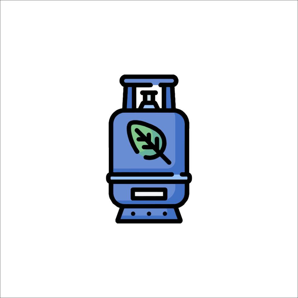 A gas tank with a leaf on it vector