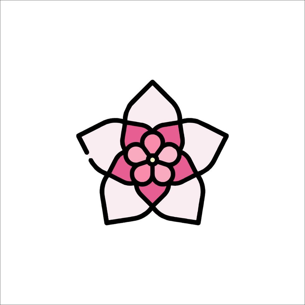 A pink flower with a white background vector
