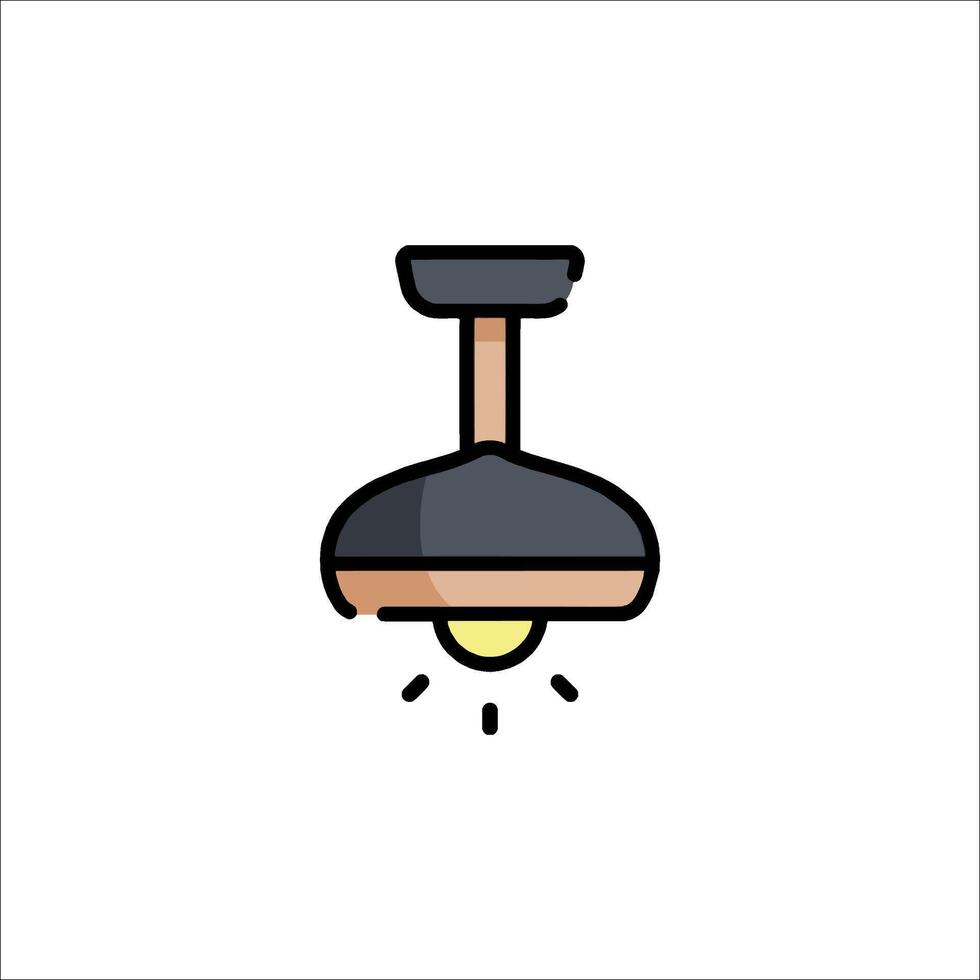A light bulb on a ceiling fan icon vector