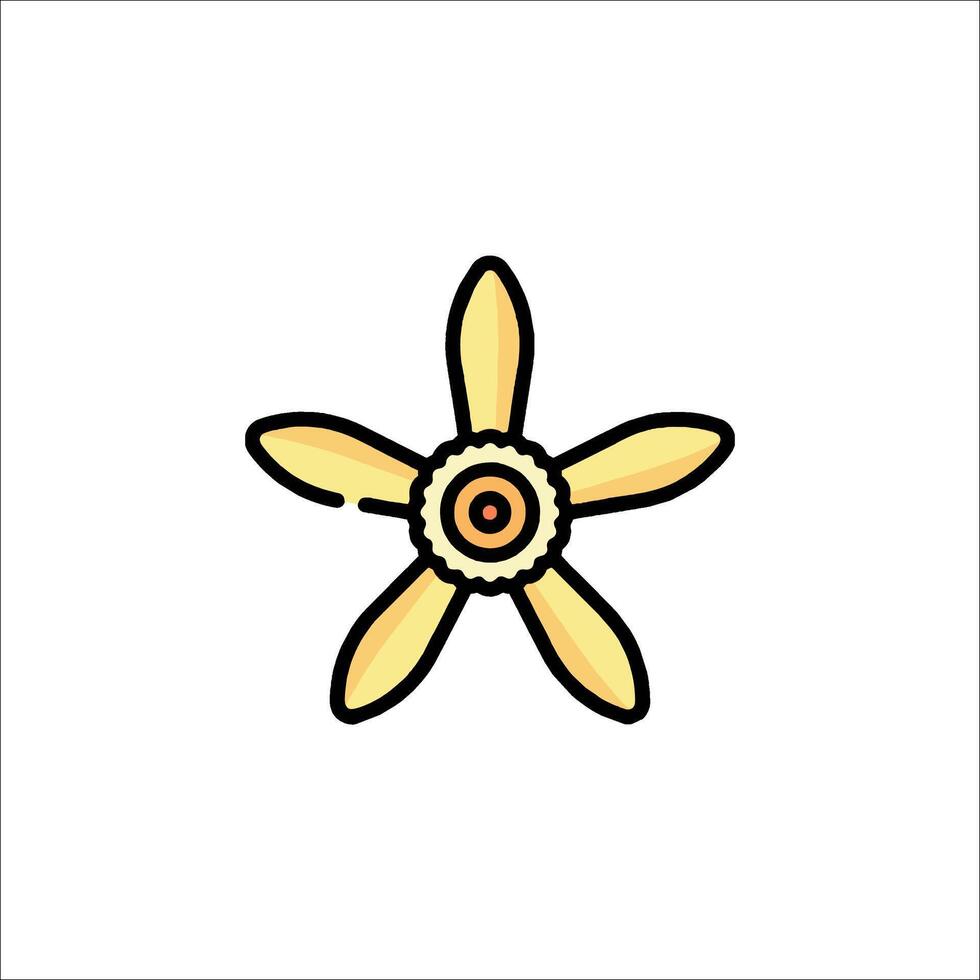 A yellow propeller icon on a white background vector