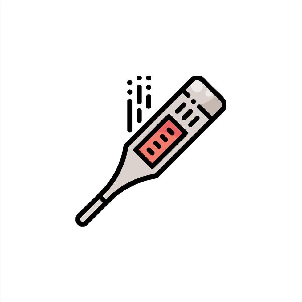 A thermometer with a red and black line vector