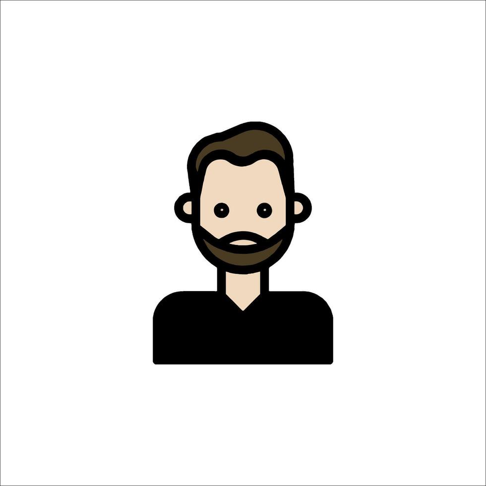 A man with a beard and mustache icon vector