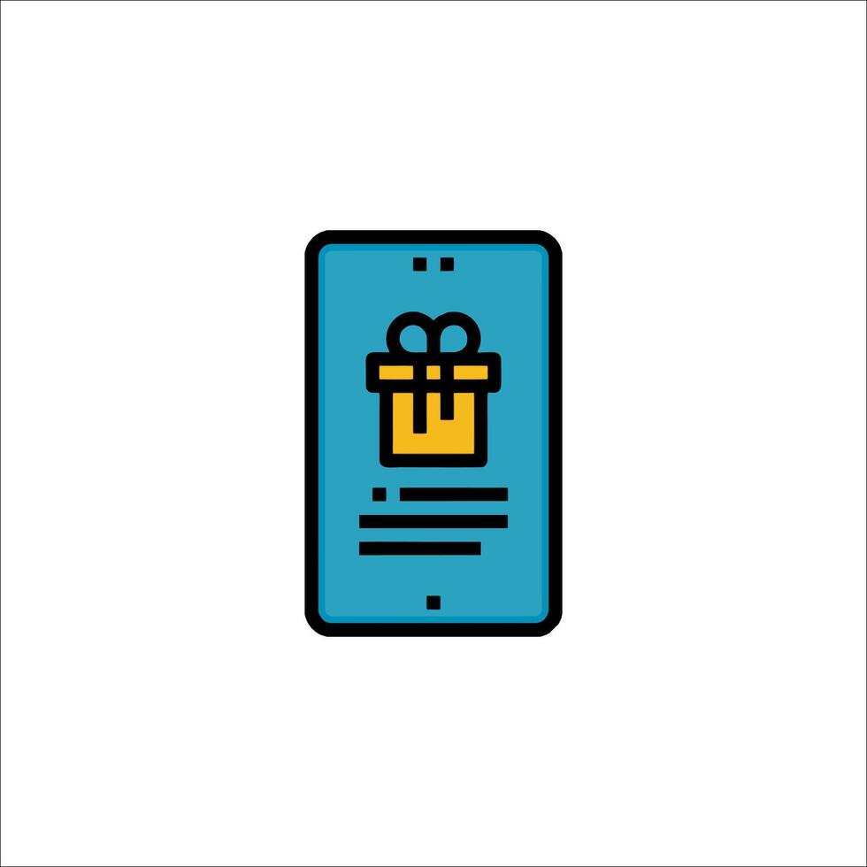 A phone with a gift box on it vector