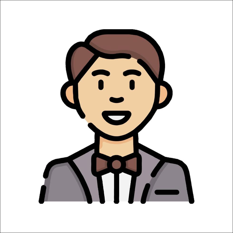 A man in a suit and bow tie vector