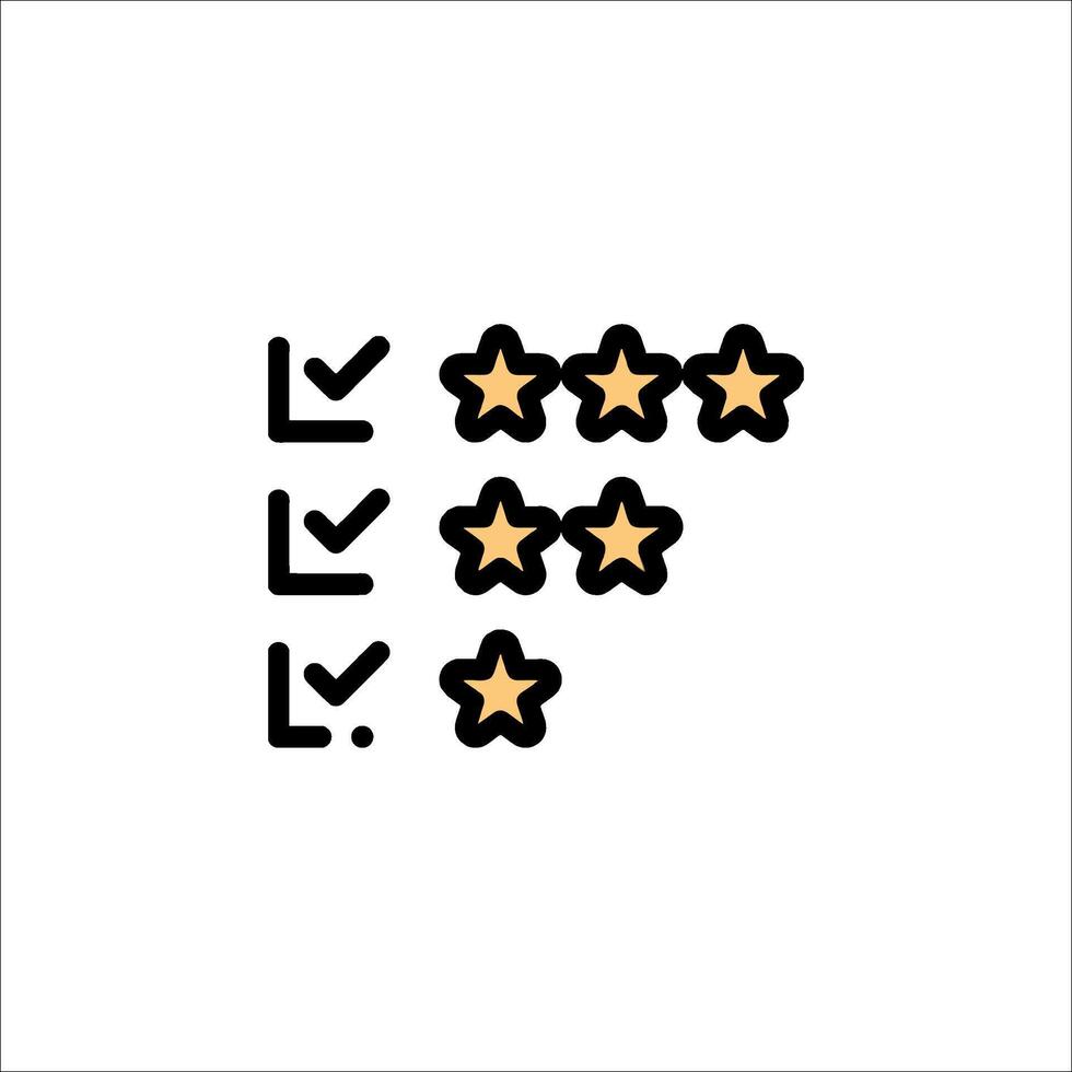 Five stars on a white background with a black star vector