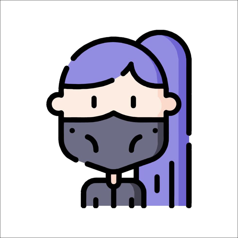 A cartoon girl wearing a mask vector
