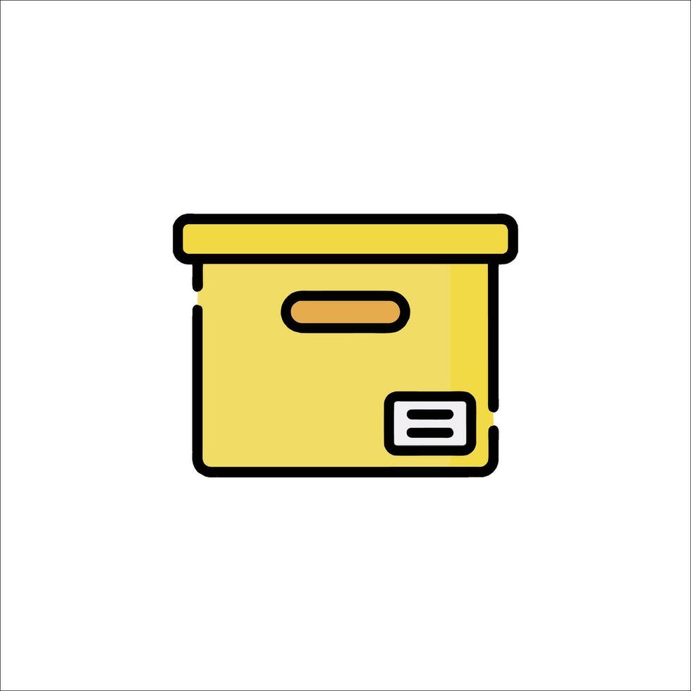 A yellow box icon on a white background vector