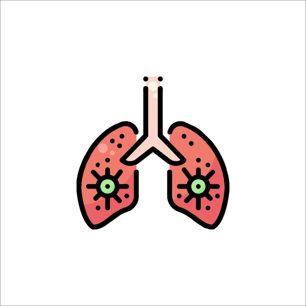 Lungs with green eyes and a red nose vector