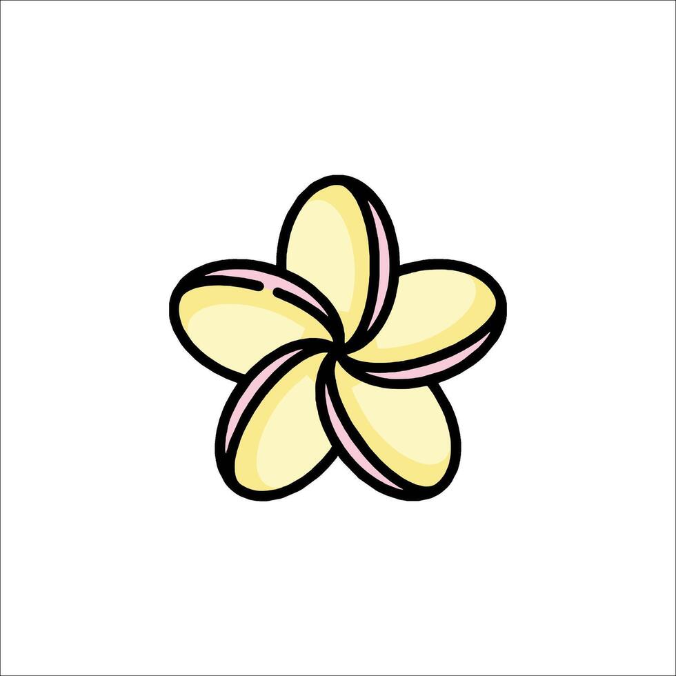 A flower with a yellow center and pink petals vector