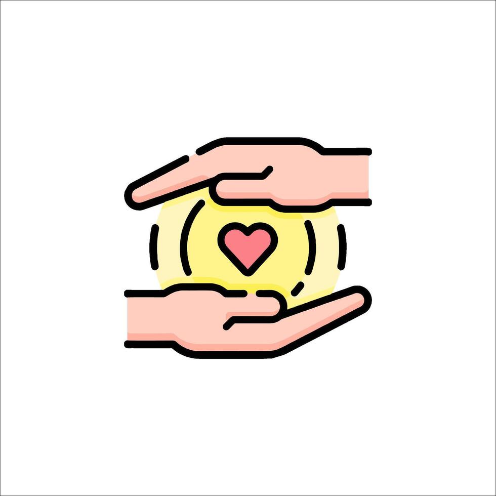 Two hands holding a heart in one hand and another hand holding the other vector