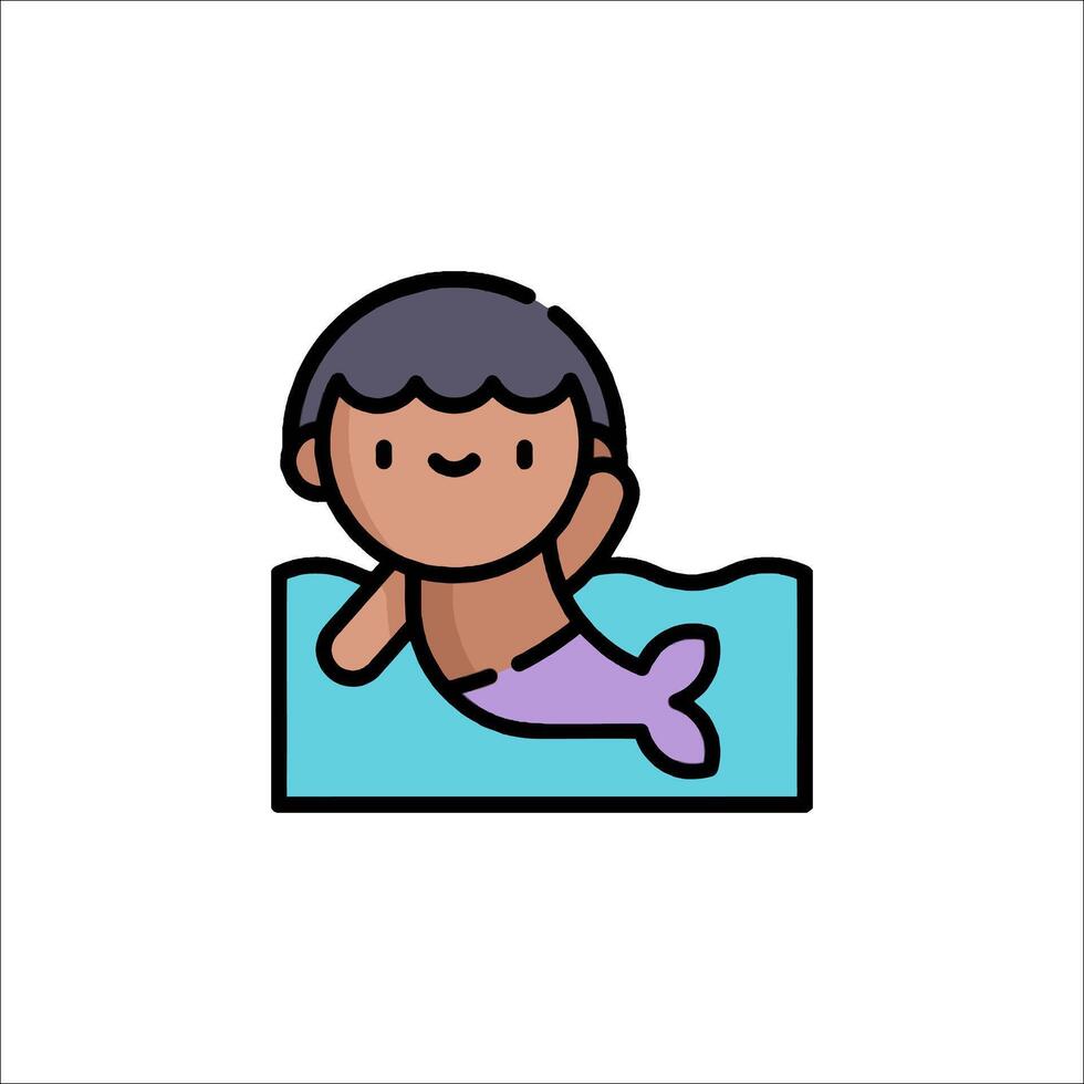 A cartoon mermaid swimming in the ocean vector